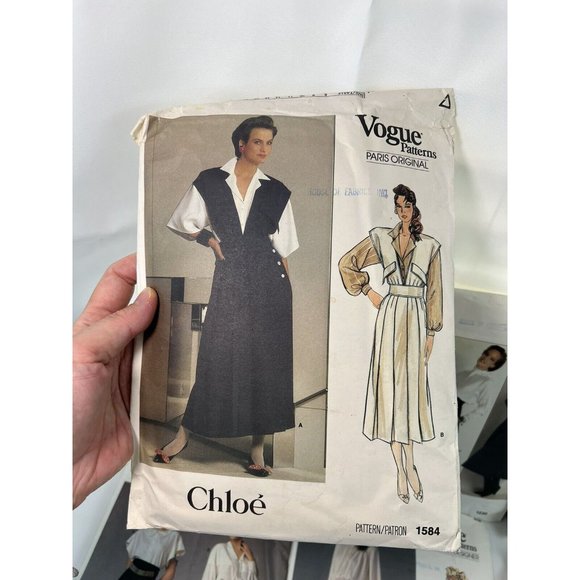 Vtg Vogue Sewing Patterns Karl Lagerfeld Perry Ellis John Anthony Chloe Lot Of 9 - Picture 2 of 8